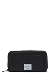Herschel Supply Co Thomas Canvas Zip Wallet In Black Sparkle