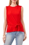 Vince Camuto Tie Front Sleeveless Top In Red Hot