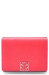 Loewe Leather Trifold Wallet In Pink Tulip