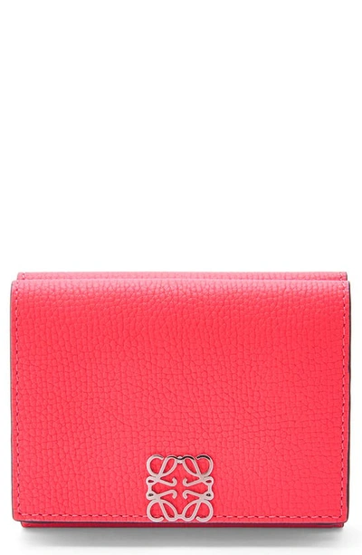 Loewe Leather Trifold Wallet In Pink Tulip