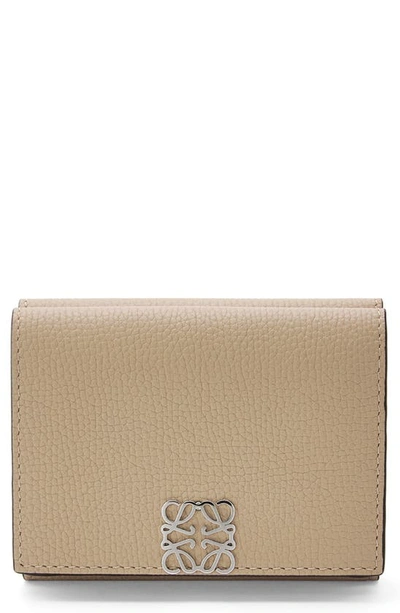 Loewe Leather Trifold Wallet In Sand