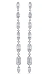 Sara Weinstock Taj Baguette Diamond Linear Drop Earrings In 18k White Gold