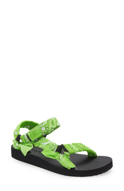 Arizona Love Trekky Bandana Sandal In Fluo Green