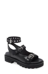 Alaïa Buckle Lug-sole Sporty Sandals In 999 Noir