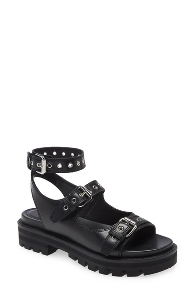 Alaïa Buckle Lug-sole Sporty Sandals In Noir