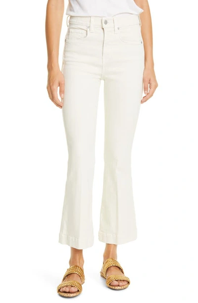 Veronica Beard Carson High Waist Flare Ankle Jeans In Ecru