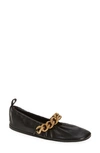 Stella Mccartney Black Falabella Ballerina Flats In Black