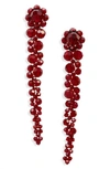 Simone Rocha Crystal-embellished Drop Earrings In Blood Red