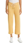 The Great The Wide Leg Cropped Sweatpants In Honey