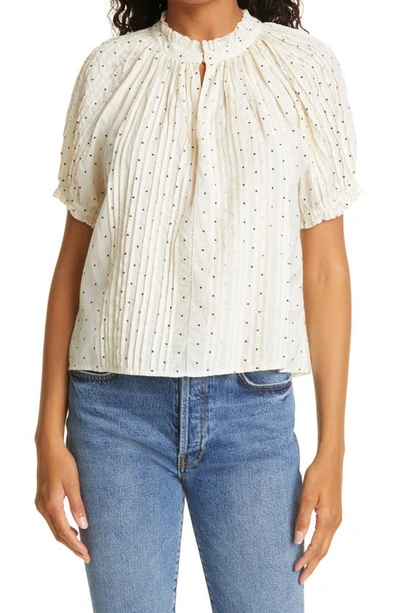 The Great . The Starling Polka Dot Top In Cream