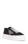 Prada Double Wheel Low-top Sneakers In Nero