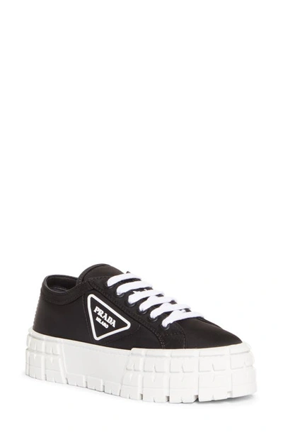 Prada Double Wheel Low-top Sneakers In Black