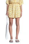 Rag & Bone Maye Floral-print Satin-jacquard Shorts In Ylw