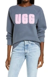 Ugg (r) Collection Madeline Fuzzy Logo Sweatshirt In Cyclone / Lavender Breeze