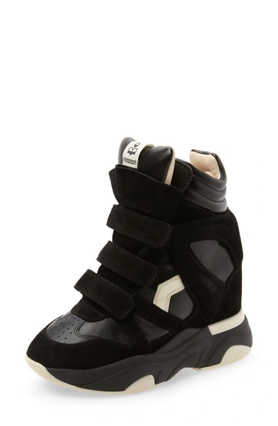 Malone Souliers Balskee 90mm Touch-strap Wedge Sneakers In Black