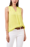 Vince Camuto Rumpled Satin Blouse In Chartreuse