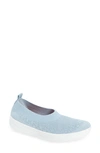 Fitflop Women's Allegro Tonal Knit Ballerinas Women's Shoes In Pale Blue/ Silver