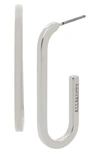 Shop Allsaints Large Oval Hoop Earrings In Rhodium