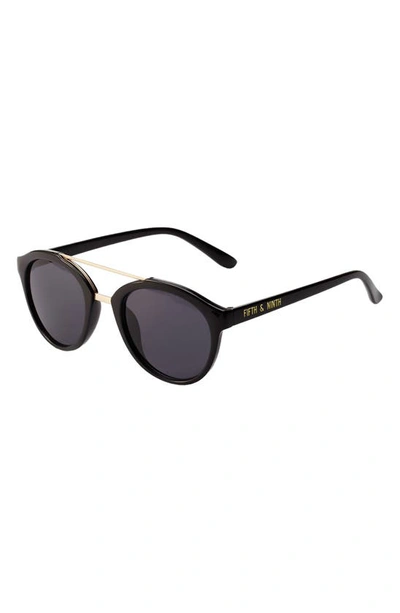 Fifth & Ninth Camden 48mm Round Sunglasses In Black
