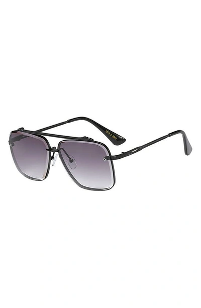 Fifth & Ninth Memphis 62mm Aviator Sunglasses In Black/ Black