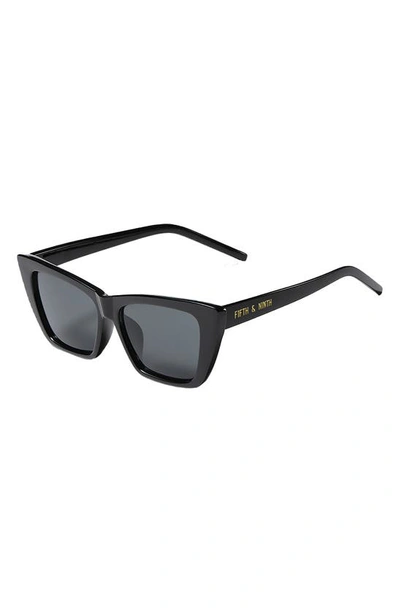 Fifth & Ninth Ainsley 68mm Cat Eye Sunglasses In Black/ Black