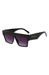 Fifth & Ninth Avalon 70mm Square Sunglasses In Black/ Black