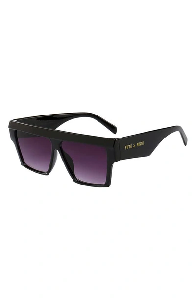 Fifth & Ninth Avalon 70mm Square Sunglasses In Black/ Black