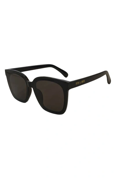 Fifth & Ninth Carson 63mm Square Sunglasses In Black/ Black