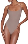 Skims Fits Everybody Cami Thong Bodysuit In Umber
