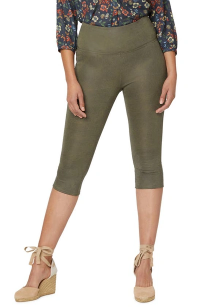 Nydj Pull-on Capri Leggings In Moss