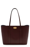 Mulberry Bayswater Bag In Micro Grained Leather In Burgundy-oxfblue