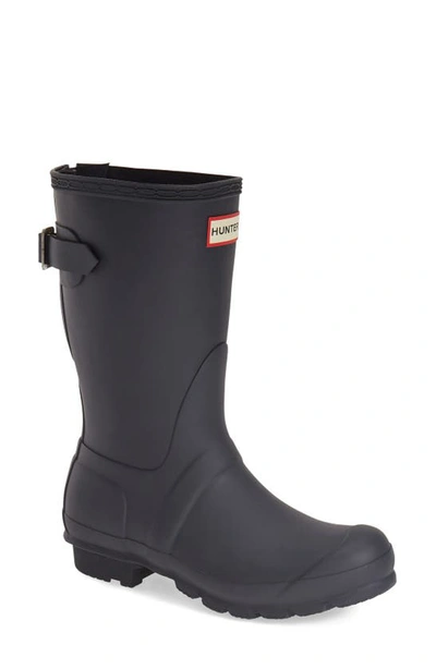 Hunter Original Short Back Adjustable Rain Boot In Navy