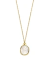 Monica Vinader Siren Semiprecious Stone Pendant Charm In Yellow Gold/ Moonstone