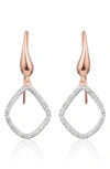 Monica Vinader Gold-plated Diamond Riva Kite Earrings In Rose Gold