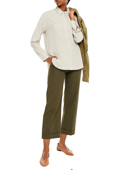 James Perse Boxy Cotton Lawn Shirt In Whte