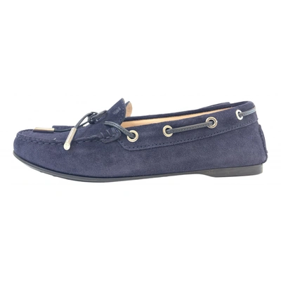 Pre-owned Tod's Gommino Flats In Navy
