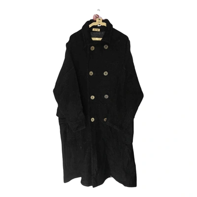 Pre-owned Issey Miyake Wool Trenchcoat In Black