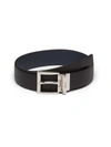 Prada Saffiano Leather Reversible Belt In Black