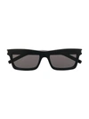 Saint Laurent True Black Tinted Square-frame Sunglasses In 黑色