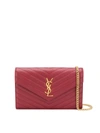 Saint Laurent Monogram Envelope Clutch In Red