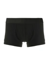 Versace Greca Stretch Cotton Boxer Briefs In Black