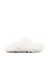 Marni Womens Natural White Sabot Round-roe Shearling Mules 7 In White