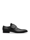 Prada Brushed Leather Derby Shoes In Black