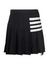 Thom Browne Pleated Wool Blend Mini Skirt In Blue