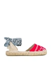 MANEBI BANDANA-PRINT LACE-UP ESPADRILLES,15250332