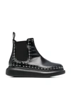 Alexander Mcqueen 45mm Hybrid Leather Chelsea Boots In Black