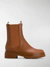 Gianvito Rossi Side Elastic Spliced Short Boots In Brown