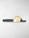 Versace Gold Medusa Slides In Black