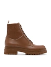 Gianvito Rossi Martis 20 Ribbed-detail Combat Boots In Brown