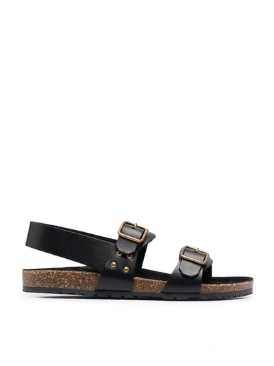 Saint Laurent Buckle-fastening Sandals In Black